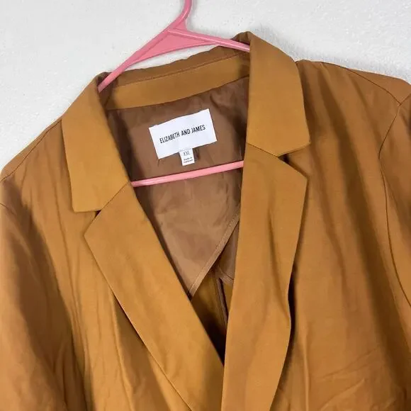 Elizabeth and James Oversized Double Breasted Blazer Jacket XXL Camel - Picture 4 of 7